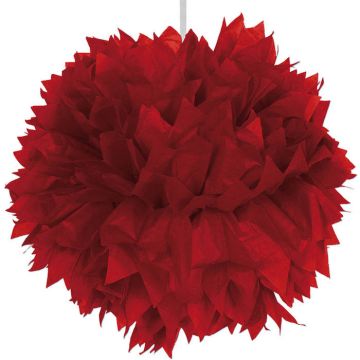 Rød pompom - 30 cm