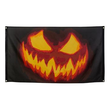 Uhyggelig halloween græskar banner - 150x90 cm