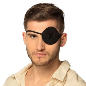 Pirat klap for øjet sort stof