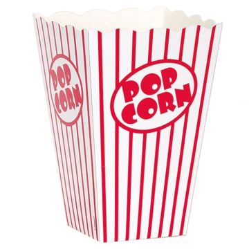 Popcornbægre med røde og hvide striber 8x