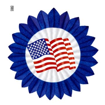 USA Blå Rosette - 50 cm