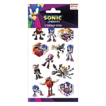 Sonic midlertidige og falske tatoveringer 12x 