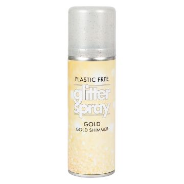 Glitterspray til krop og hår 125 ml guld
