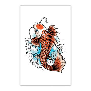 Falsk og midlertidig japansk koi fisk tatovering 10.5x20 cm 