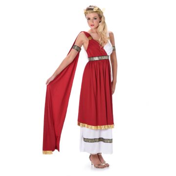 Romersk rød kejserinde kostume til kvinder