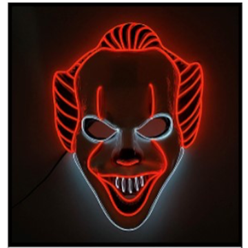 Uhyggelig rød Pennywise klovne LED maske