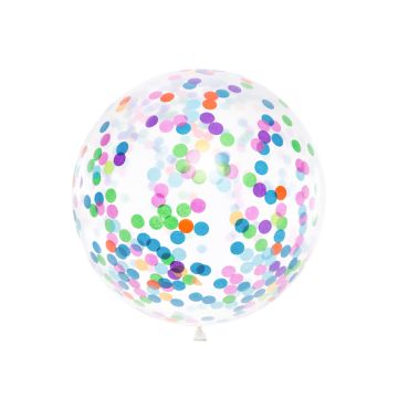 Kæmpe konfetti ballon multifarvet - 1 Meter
