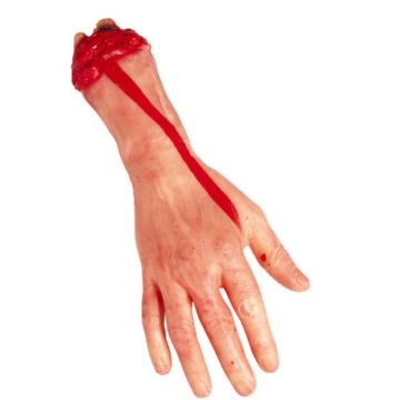 Blodig afhugget hånd - 12x30 cm