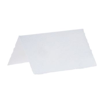 Hvide Bordkort i Bomuldspapir 10x - 10 x 5 cm