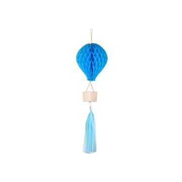 Lyseblå honeycomb luftballon dekoration - 28 cm