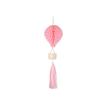 Lyserød honeycomb luftballon dekoration - 28 cm