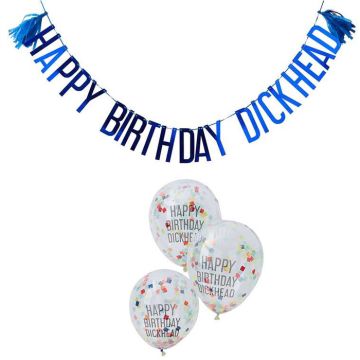 Happy Birthday Dickhead Balloner & Guirlande