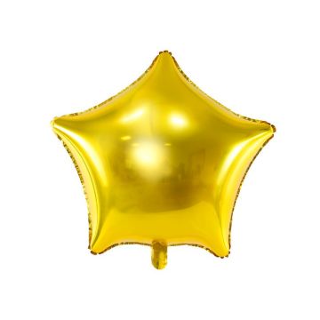 Metallisk guld stjerne folieballon - 70 cm