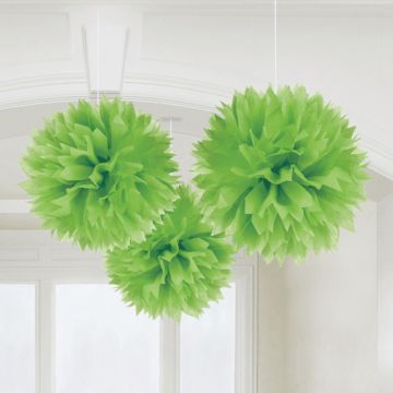 Pomponer i Grøn 3x - 40 cm