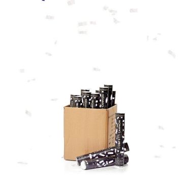 Hvid konfettirør 40 cm PartyVikings 50x - Metallic Rektangulær