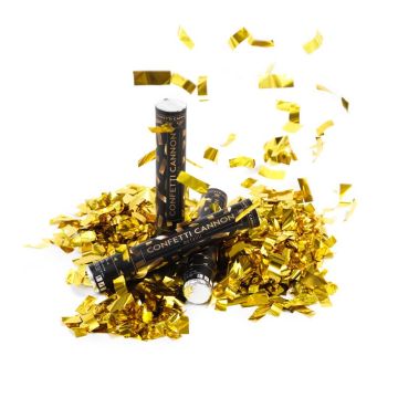 Guld konfettirør 40 cm PartyVikings - Metallic Rektangulær