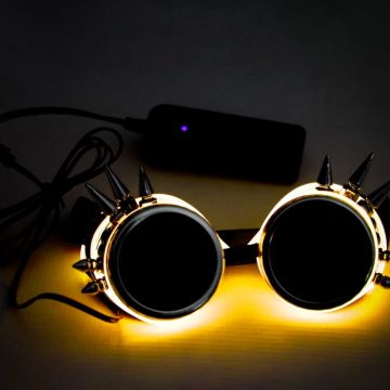 LED brille med pigge Gul