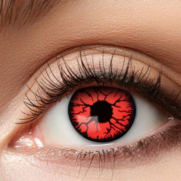 Kontaktlinser rød og sort aggressiv