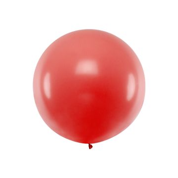 Kæmpe pastel rød ballon - 1 meter