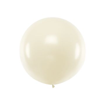 Kæmpe Metallic Råhvid Ballon - 1 meter