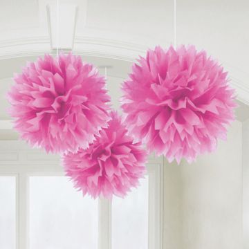 Pomponer i Pink 3x - 40 cm
