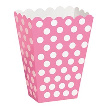Popcornbægre med prikker pink 8x