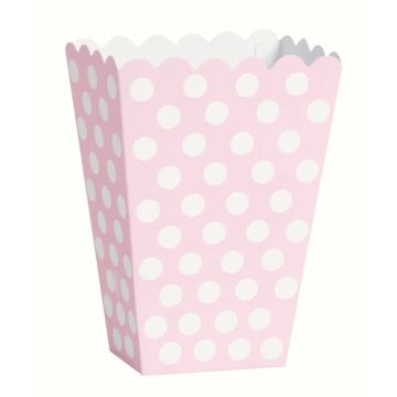 Popcornbægre med prikker pink x8 
