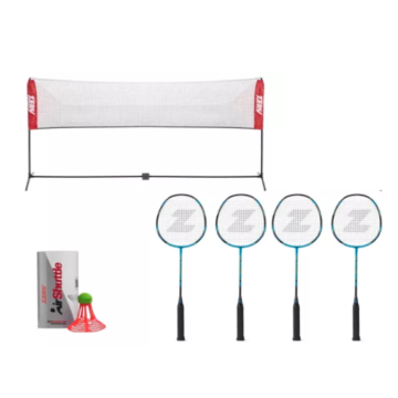 Badminton sæt inkl. net, ketchere og bolde - stor