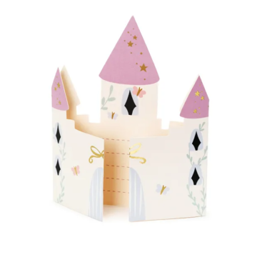 Invitationskort med slotdesign 6x - 12,5 x 15,5 cm