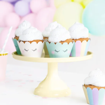 Enhjørning cupcake wrappers 6x - 5x7x5 cm