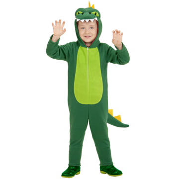 Grøn dinosaur kostume til børn