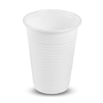 Hvid plastik krus 100x - 0,2 liter