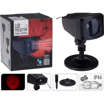 Halloween projektor med kravlende edderkop