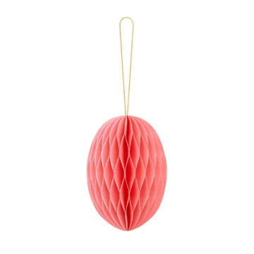 Lyserød påskeæg honeycomb - 12 cm