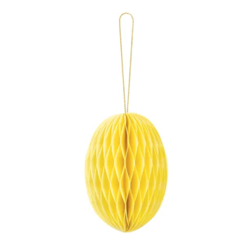 Gul påskeæg honeycomb - 12 cm