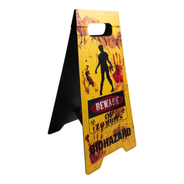 Gulvskilt halloween beware of zombies - 60 cm