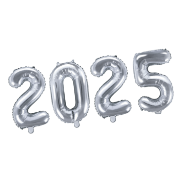 2025 folie ballon sølv - 86 cm