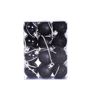 Sort julekugler 24x - 3 cm 