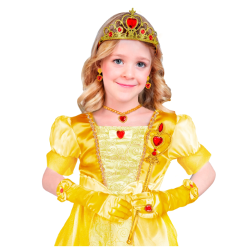 Gul prinsesse sæt til børn - 6 dele