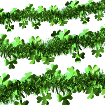 St. Patricks day grøn lametta guirlande - 2 meter