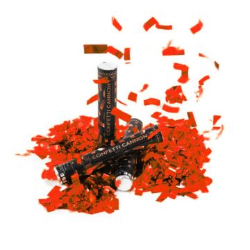 Rød konfettirør 40 cm PartyVikings - Metallic Rektangulær