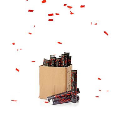 Rød konfettirør 40 cm PartyVikings 50x - Metallic Rektangulær