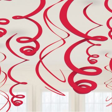 Røde Swirls 12x - 55 cm
