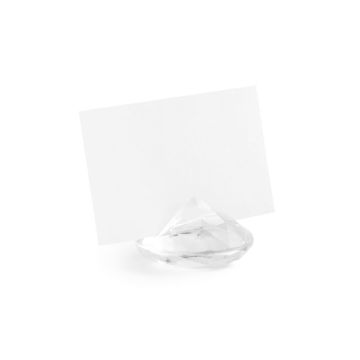 Diamant formet bordkort holder i klar farve 10x - 40 mm