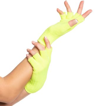 Fingerløse handsker one-size til kvinder neon gul