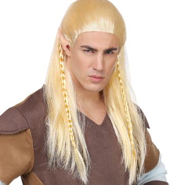Elver blond lang paryk til mænd