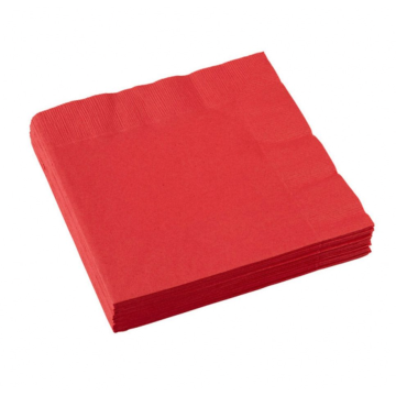 Røde servietter 20x - 33x33 cm