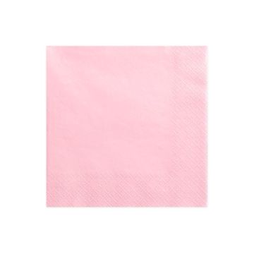 Pastel lyserøde servietter 20x - 33x33 cm