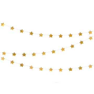 Guld Stjerne Guirlande - 3,6 meter