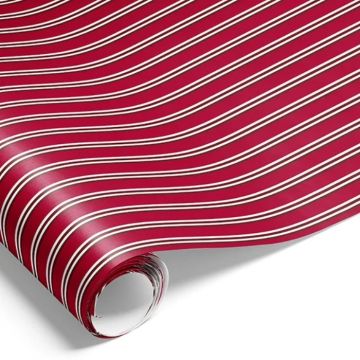 Gavepapir med røde og hvide striber gaveindpakning 500x70 cm Det Gamle Apotek 